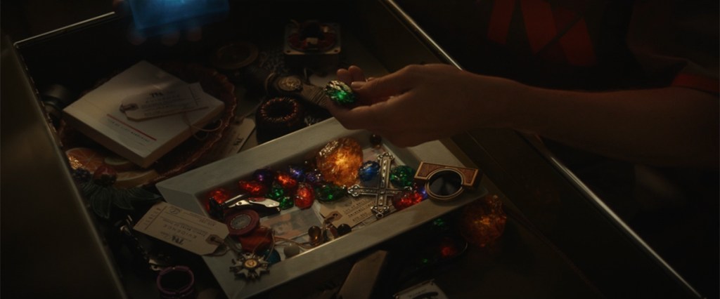 A pile of Infinity Stones, sitting in a drawer.