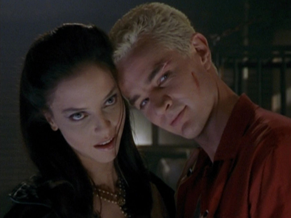 Spike and Drusilla facing the camera.