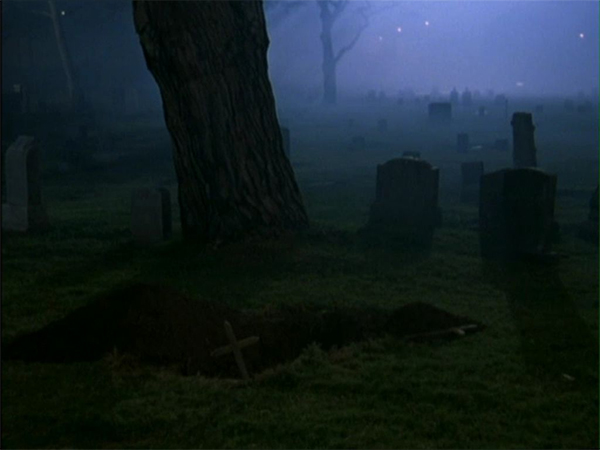 A shot of the Master's grave, which has been dug up and the bones removed.